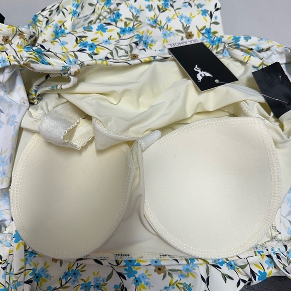 NWT Sea Angel One Piece Swimsuit Floral Print Off Shoulder Ruffle Sz Large - Picture 6 of 9